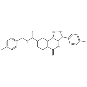 3-(4-methylphenyl)-N-[(4-methylphenyl)methyl]-5-oxo-2,3,3a,4,5a,6,7,8,9,9a-decahydro-1H-triazolo[1,5-a]quinazoline-8-carboxamide Structure