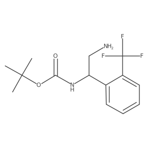 tert-Butyl {2-amino-1-[2-(trifluoromethyl)phenyl]ethyl}carbamate结构式