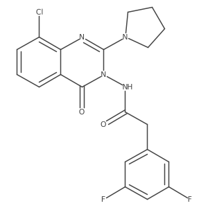 N-(8-chloro-4-oxo-2-pyrrolidin-1-yl-4H-quinazolin-3-yl)-2-(3,5-difluorophenyl)acetamide结构式