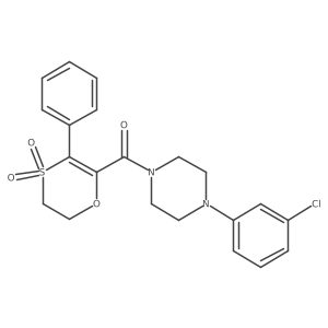 O=C(C1=C(c2ccccc2)S(=O)(=O)CCO1)N1CCN(c2cccc(Cl)c2)CC1结构式