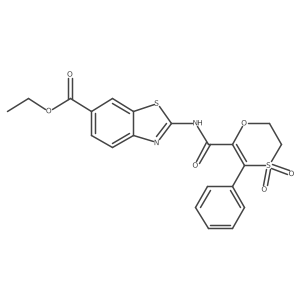 Ethyl 2-{[(4,4-dioxido-3-phenyl-5,6-dihydro-1,4-oxathiin-2-yl)carbonyl]amino}-1,3-benzothiazole-6-carboxylate Structure