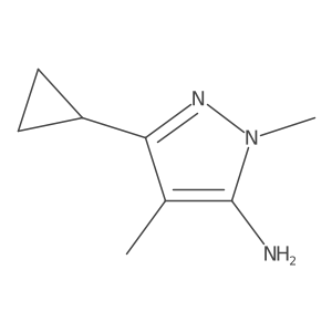 3-Cyclopropyl-1,4-dimethyl-1H-pyrazol-5-amine结构式