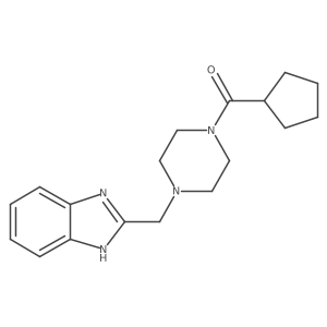 (4-((1H-benzo[d]imidazol-2-yl)methyl)piperazin-1-yl)(cyclopentyl)methanone Structure
