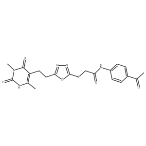 N-(4-acetylphenyl)-2-((5-(2-(3,6-dimethyl-2,4-dioxo-1,2,3,4-tetrahydropyrimidin-5-yl)ethyl)-1,3,4-oxadiazol-2-yl)thio)acetamide Structure