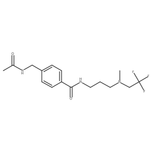 4-[(Acetylamino)methyl]-N-[3-[methyl(2,2,2-trifluoroethyl)amino]propyl]benzamide Structure