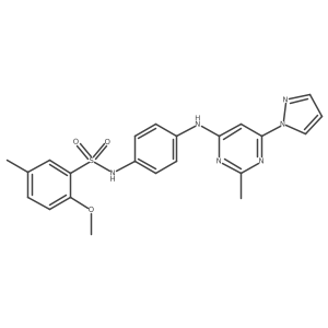 2-methoxy-5-methyl-N-(4-((2-methyl-6-(1H-pyrazol-1-yl)pyrimidin-4-yl)amino)phenyl)benzenesulfonamide Structure