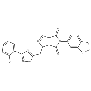 5-(benzo[d][1,3]dioxol-5-yl)-1-((3-(2-chlorophenyl)-1,2,4-oxadiazol-5-yl)methyl)-1,6a-dihydropyrrolo[3,4-d][1,2,3]triazole-4,6(3aH,5H)-dione结构式