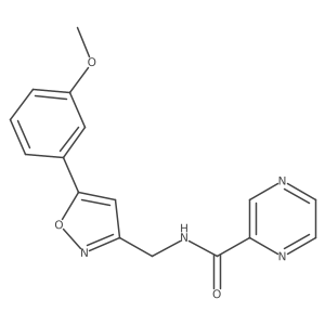 N-((5-(3-methoxyphenyl)isoxazol-3-yl)methyl)pyrazine-2-carboxamide结构式