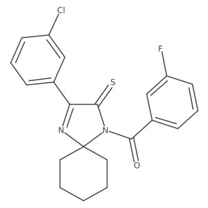 3-(3-Chlorophenyl)-1-(3-fluorobenzoyl)-1,4-diazaspiro[4.5]dec-3-ene-2-thione Structure