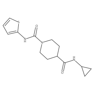 N4-cyclopropyl-N1-(thiophen-2-yl)piperidine-1,4-dicarboxamide Structure