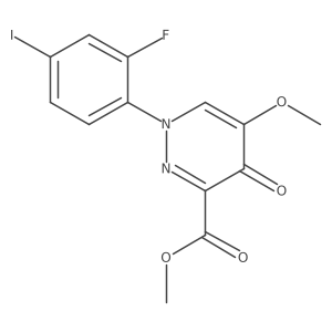 Methyl 1-(2-fluoro-4-iodophenyl)-5-methoxy-4-oxo-1,4-dihydropyridazine-3-carboxylate结构式