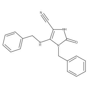 1-benzyl-5-(benzylamino)-2-oxo-2,3-dihydro-1H-imidazole-4-carbonitrile结构式