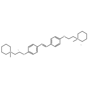 (E)-1,1'-(((Diazene-1,2-diylbis(4,1-phenylene))bis(oxy))bis(ethane-2,1-diyl))bis(1-methylpiperidin-1-ium) iodide结构式