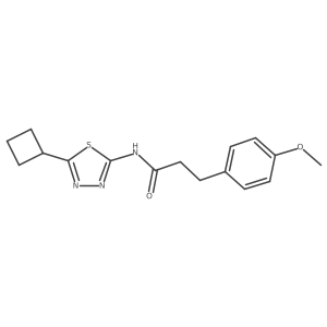 N-(5-cyclobutyl-1,3,4-thiadiazol-2-yl)-3-(4-methoxyphenyl)propanamide结构式