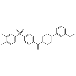 (6-((3,4-Dimethylphenyl)sulfonyl)pyridin-3-yl)(4-(3-methoxyphenyl)piperazin-1-yl)methanone结构式