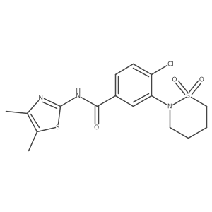 4-chloro-N-[(2Z)-4,5-dimethyl-1,3-thiazol-2(3H)-ylidene]-3-(1,1-dioxido-1,2-thiazinan-2-yl)benzamide结构式