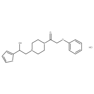 1-{4-[2-Hydroxy-2-(thiophen-2-yl)ethyl]piperazin-1-yl}-2-phenoxyethan-1-one hydrochloride Structure