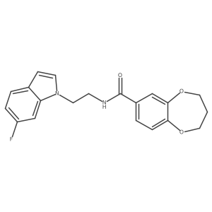 N-[2-(6-fluoro-1H-indol-1-yl)ethyl]-3,4-dihydro-2H-1,5-benzodioxepine-7-carboxamide结构式