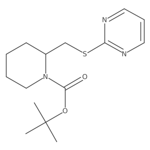 2-(Pyrimidin-2-ylsulfanylmethyl)-piperidine-1-carboxylic acid tert-butyl ester Structure