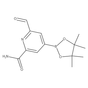 6-Formyl-4-(4,4,5,5-tetramethyl-1,3,2-dioxaborolan-2-yl)picolinamide Structure