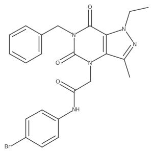 2-{6-benzyl-1-ethyl-3-methyl-5,7-dioxo-1H,4H,5H,6H,7H-pyrazolo[4,3-d]pyrimidin-4-yl}-N-(4-bromophenyl)acetamide Structure