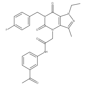 N-(3-acetylphenyl)-2-(1-ethyl-6-(4-fluorobenzyl)-3-methyl-5,7-dioxo-6,7-dihydro-1H-pyrazolo[4,3-d]pyrimidin-4(5H)-yl)acetamide Structure