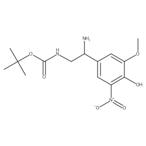 tert-butyl N-[2-amino-2-(4-hydroxy-3-methoxy-5-nitrophenyl)ethyl]carbamate结构式