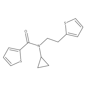 N-cyclopropyl-N-(2-(thiophen-2-yl)ethyl)thiophene-2-carboxamide结构式
