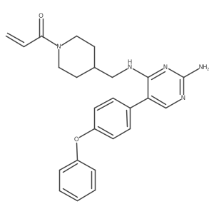 1-(4-(((2-Amino-5-(4-phenoxyphenyl)pyrimidin-4-yl)amino)methyl)piperidin-1-yl)prop-2-en-1-one Structure