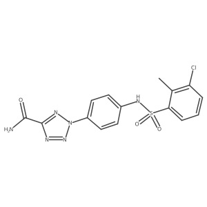 2-(4-(3-chloro-2-methylphenylsulfonamido)phenyl)-2H-tetrazole-5-carboxamide结构式