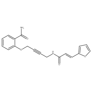 (E)-2-((4-(3-(furan-2-yl)acrylamido)but-2-yn-1-yl)oxy)benzamide结构式