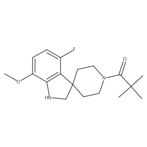 4-Fluoro-7-methoxy-3-spiral indoline-4'-(N'-2,2dimethylpropanoyl)-piperidine Structure