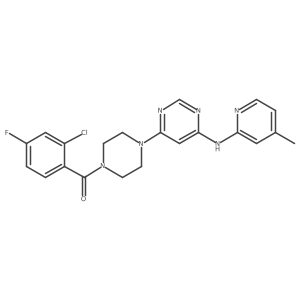 (2-Chloro-4-fluorophenyl)(4-(6-((4-methylpyridin-2-yl)amino)pyrimidin-4-yl)piperazin-1-yl)methanone Structure