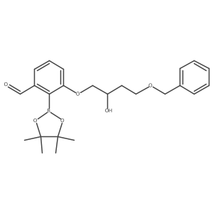 3-(2-Hydroxy-4-phenylmethoxybutoxy)-2-(4,4,5,5-tetramethyl-1,3,2-dioxaborolan-2-yl)benzaldehyde结构式