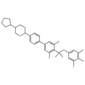 2H-Pyran, 5-cyclopentyl-2-[4'-[difluoro(3,4,5-trifluorophenoxy)methyl]-3',5'-difluoro[1,1'-biphenyl]-4-yl]tetrahydro-, (2R,5R)-rel-结构式