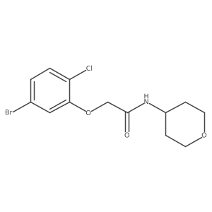 2-(5-Bromo-2-chlorophenoxy)-N-(tetrahydro-2H-pyran-4-yl)acetamide结构式