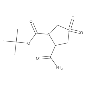 tert-Butyl 4-carbamoyl-1,1-dioxo-1,3-thiazolidine-3-carboxylate结构式