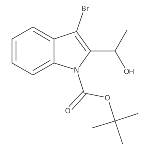 tert-Butyl 3-bromo-2-(1-hydroxyethyl)-1H-indole-1-carboxylate Structure