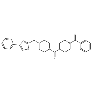 1-Benzoyl-4-({4-[(3-phenyl-1,2,4-oxadiazol-5-yl)methyl]piperidin-1-yl}carbonyl)piperidine Structure