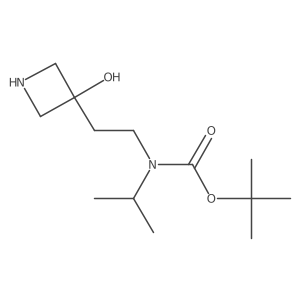 tert-butyl N-[2-(3-hydroxyazetidin-3-yl)ethyl]-N-(propan-2-yl)carbamate结构式
