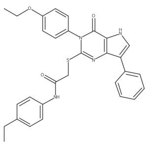 2-((3-(4-ethoxyphenyl)-4-oxo-7-phenyl-4,5-dihydro-3H-pyrrolo[3,2-d]pyrimidin-2-yl)thio)-N-(4-ethylphenyl)acetamide结构式