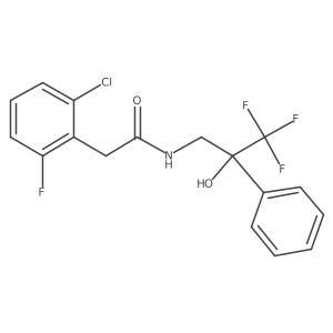 2-(2-chloro-6-fluorophenyl)-N-(3,3,3-trifluoro-2-hydroxy-2-phenylpropyl)acetamide结构式