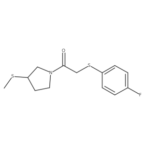 2-((4-Fluorophenyl)thio)-1-(3-(methylthio)pyrrolidin-1-yl)ethanone结构式