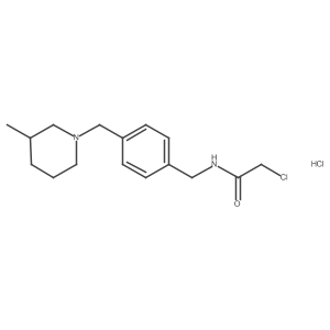 2-chloro-N-({4-[(3-methylpiperidin-1-yl)methyl]phenyl}methyl)acetamide hydrochloride结构式