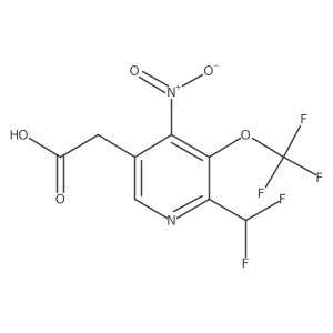 2-(Difluoromethyl)-4-nitro-3-(trifluoromethoxy)pyridine-5-acetic acid结构式