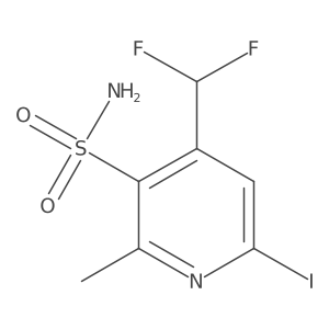 4-(Difluoromethyl)-6-iodo-2-methylpyridine-3-sulfonamide结构式