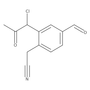 2-(1-Chloro-2-oxopropyl)-4-formylphenylacetonitrile Structure
