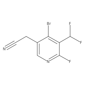 4-Bromo-3-(difluoromethyl)-2-fluoropyridine-5-acetonitrile Structure
