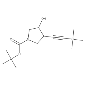 Tert-butyl 3-hydroxy-4-[2-(trimethylsilyl)ethynyl]pyrrolidine-1-carboxylate Structure