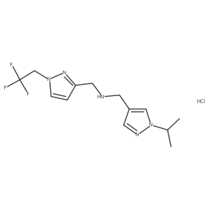 N-[(1-propan-2-ylpyrazol-4-yl)methyl]-1-[1-(2,2,2-trifluoroethyl)pyrazol-3-yl]methanamine;hydrochloride结构式